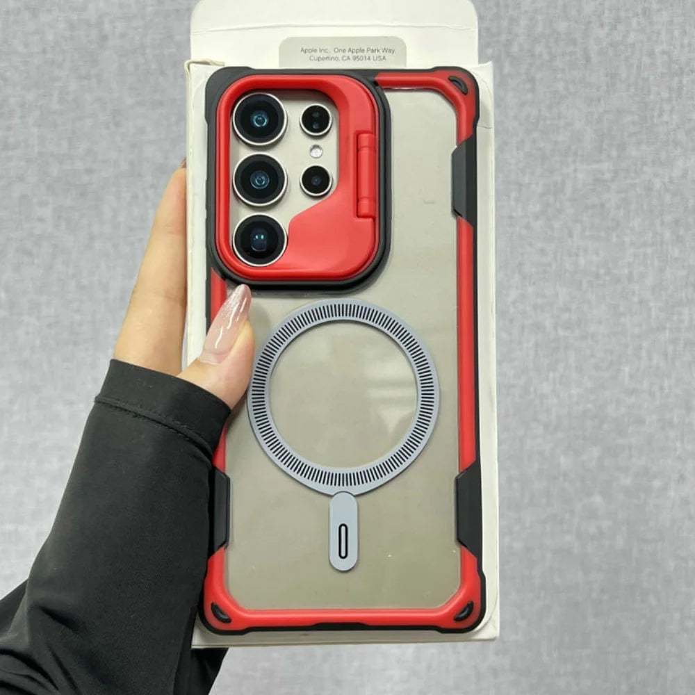 Shockproof Armor Military For Magsafe Case for Samsung Galaxy S25 S24 Ultra Plus S25Edge Wireless Charging Hard Defender Cover