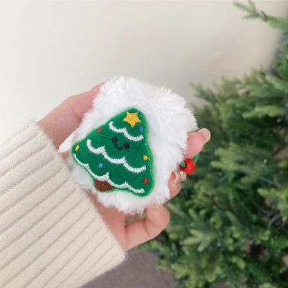Plush Merry Christmas Tree Heart Pom Pom For Airpods 4 3 2 1 Earphone Protective Cover Airpods pro3 2025 New Case With Strap