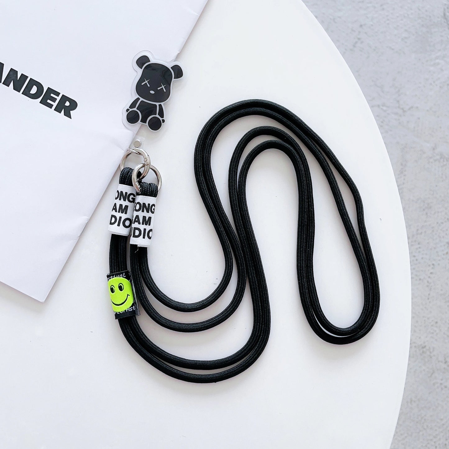 New colorful woven cartoon lanyard mobile phone lanyard wrist strap Crossbody rope anti-loss rope key bag multi-purpose lanyard