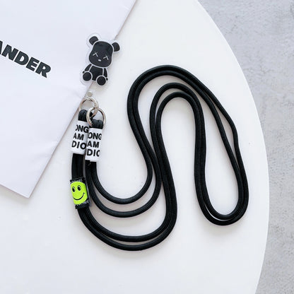 New colorful woven cartoon lanyard mobile phone lanyard wrist strap Crossbody rope anti-loss rope key bag multi-purpose lanyard