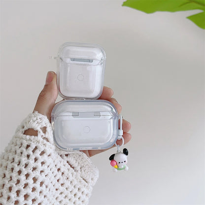 TPU Wireless Charge Headphone Case For Airpods 4,1,2,3,Pro,Pro2 Earphone Soft Cover With Hook Pochacco Cute Cartoon