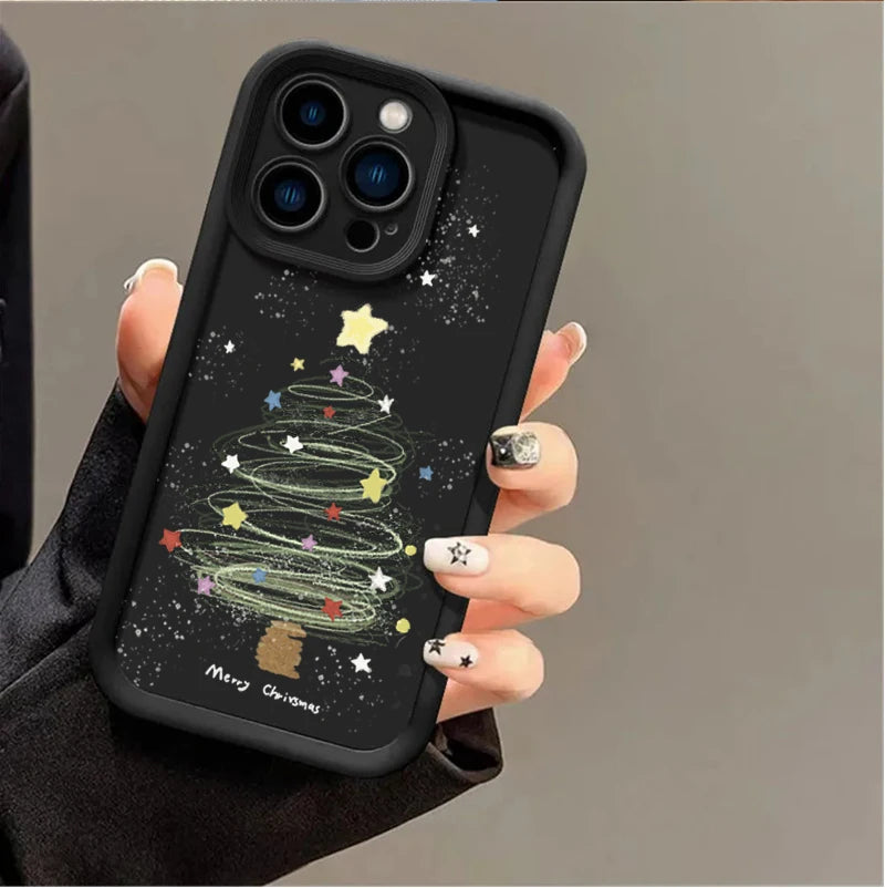 Merry Christmas Tree Gift Case For Google Pixel 8A 7A 9 Pro XL 7 8 PRO 7Pro Pixel7A Phone Casing Solid Color  Soft TPU