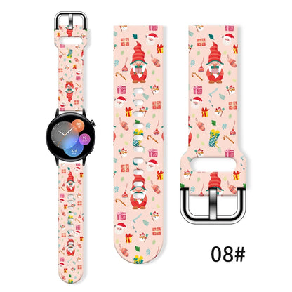 20mm Christmas 6 Strap for Samsung Galaxy Watch 7/6/5 40mm 44mm Band Replaceable Bracelet for Xiaomi Huawei Amazfit Watchband