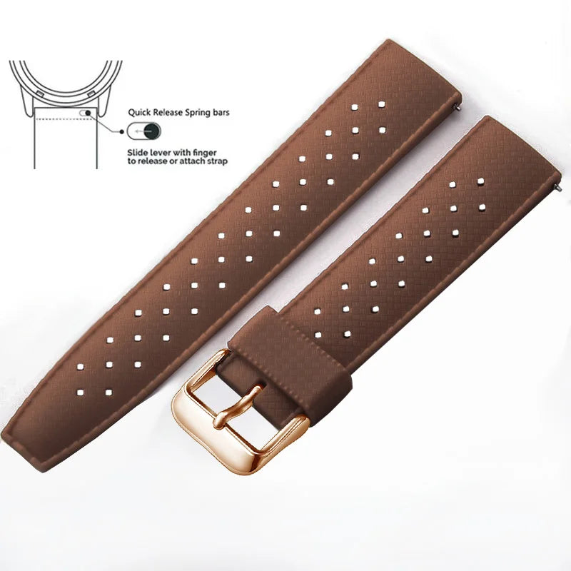 Tropical Silicone Watch Band Quick Release Watch Band 18mm 20mm 22mm Rubber Tropic Smart Watch Strap for Oris Seiko Citizen