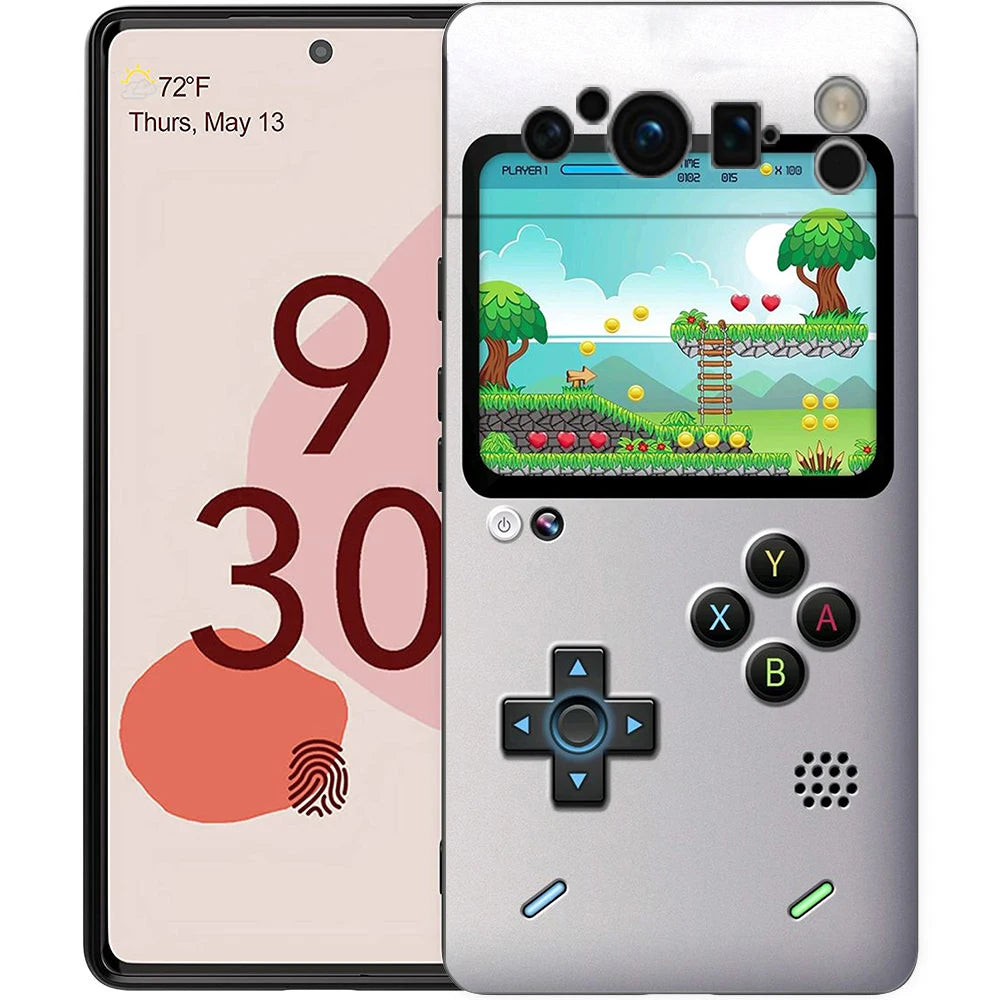 Phone Case For Google Pixel 8 7 6 Pro 8A 7A 6A TPU Shell Soft Silicone Shockproof Black Cover Gameboy Boy Game