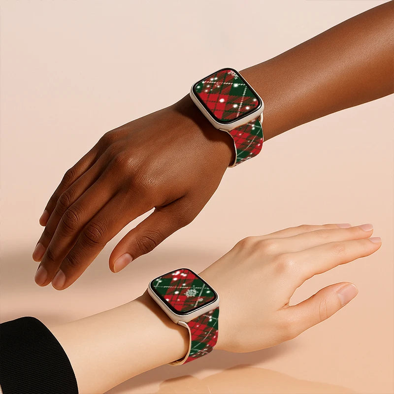 Christmas NEW year band For Apple Watch bands 41/42/44/45/46/49mm Holidays Xmas Santa Strap for iWatch Series Ultra SE 11 10 9 8