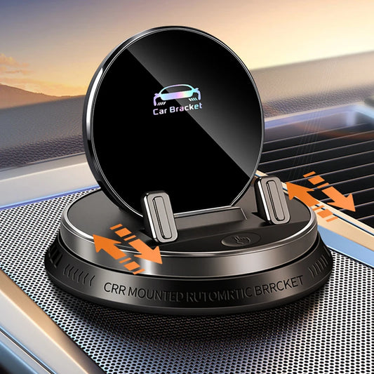 Electric Auto Scal Car Phone Holder Mount Cell Phone Mobile Holder Support For Car,360° Rotatable Dashboard With Touch Button