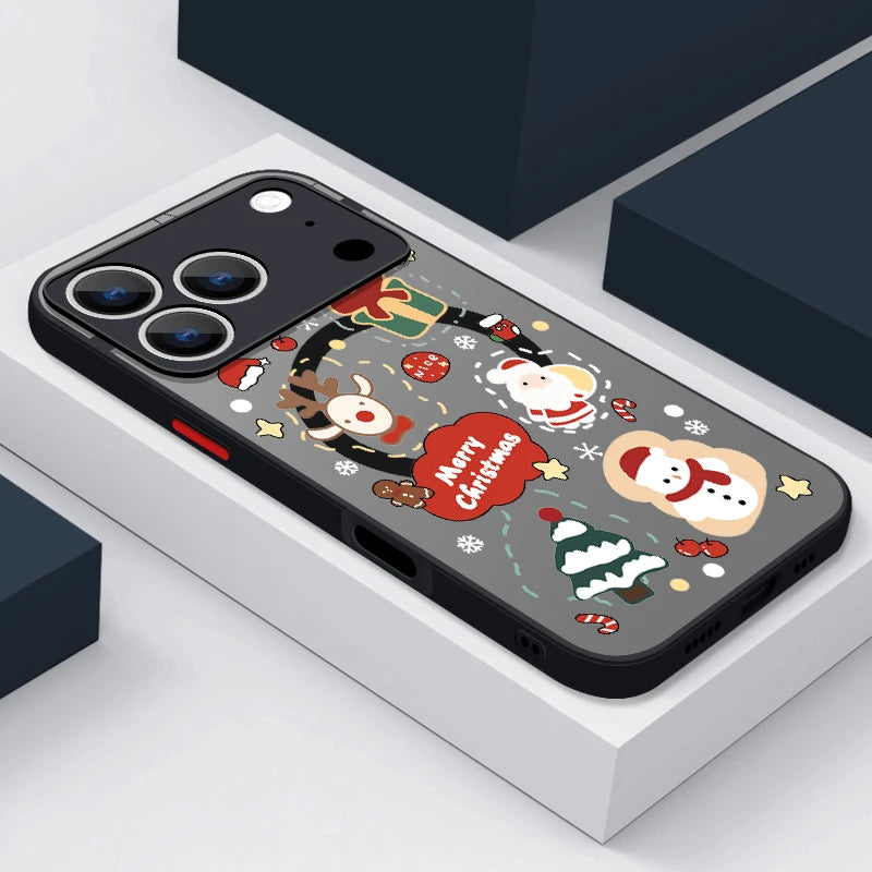 Magnetic Christmas Tree Phone Case For iPhone Air 17 16 15 Pro Max 13 12 Pro 14 Plus 11 For Magsafe Wireless Charge Hard Cover