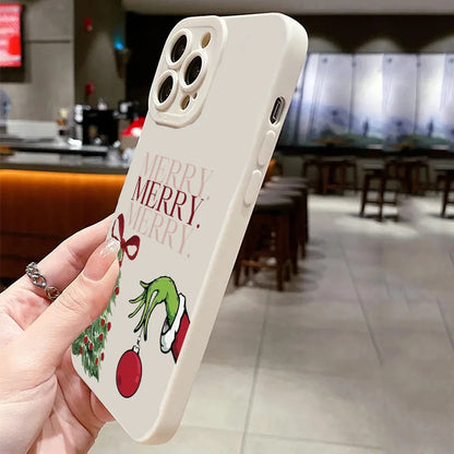 Christmas Tree Pattern Soft Phone Case For iPhone 17 16 15 Pro Max 14 13 12 11 XS X XR 7 8 Plus 16E Air Shockproof Bumper Cover