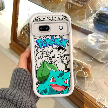 P-Pokemones Cute Anime For Google Pixel 9 8A 8 7 7A Pro XL 5G Eye Ladder Phone Case Soft TPU Shockproof Cover