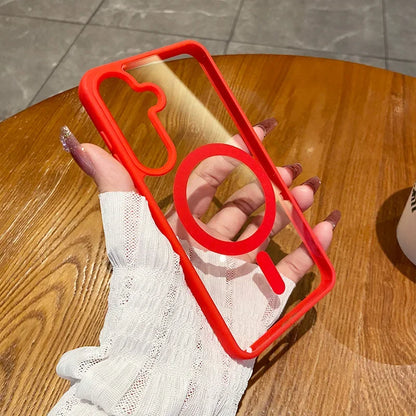 HD Clear for Magsafe Magnetic Case for Samsung Galaxy S26 Pro S25 Edge S24 S23 S22 Plus Ultra Wireless Charging Shockproof Cover