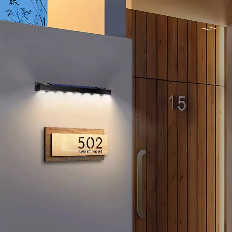 4/8LED Solar Powered Wall Lamp Garden Lamp Outdoor Waterproof Balcony Staircase Fence Atmospheric Decorative Lighting