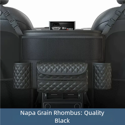 Leather Car Seat Middle Hanger Storage Bag Luxury Auto Handbag Holder Between Seats Tissue Water Cup Pockets Stowing Tidying