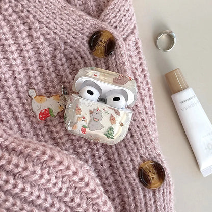 Christmas Earphone Case for Apple Airpods Pro3 Cute Cat Wavy Shell for Airpods 4 2 3 Pro Pro2 Pendant Wireless Bluetooth Headset