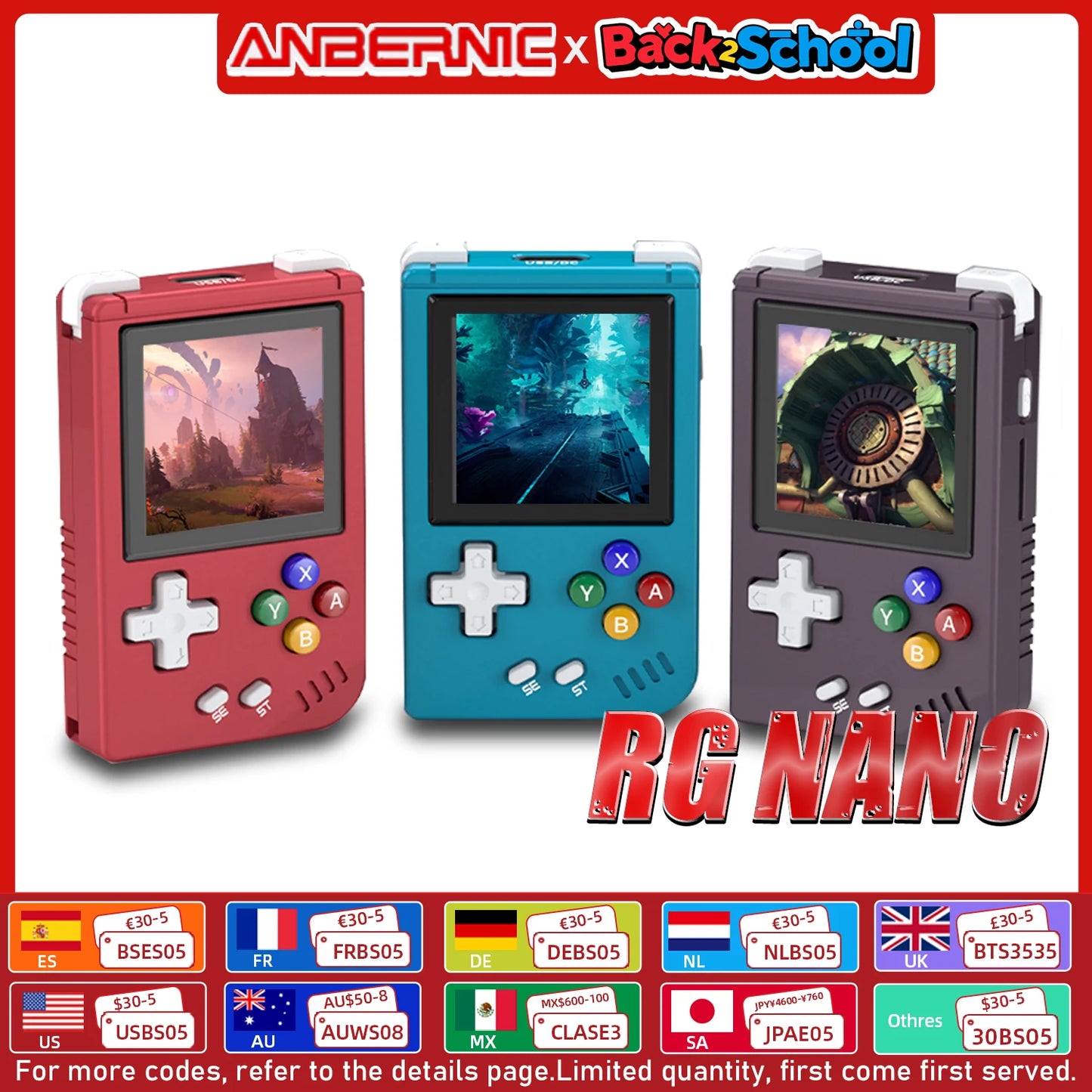 ANBERNIC RG NANO Pocket Mini Handheld Game Player Metal Shell 1.54" IPS Screen Game Console Linux 1050mAh Battery Hi-fi Speaker