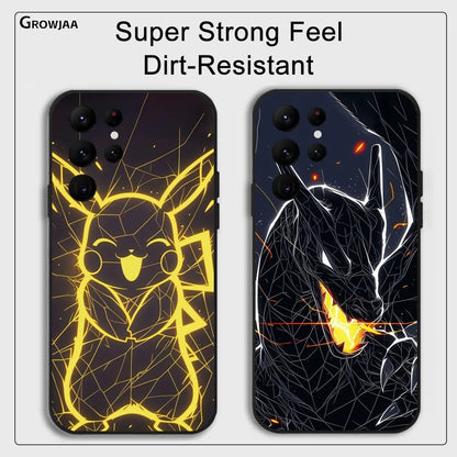 Pikachu Charizard Mimikyu Phone Case For Samsung Galaxy S25 S24 S22 S23 Ultra S21 S20 Plus 5G Protective Silicone Funda