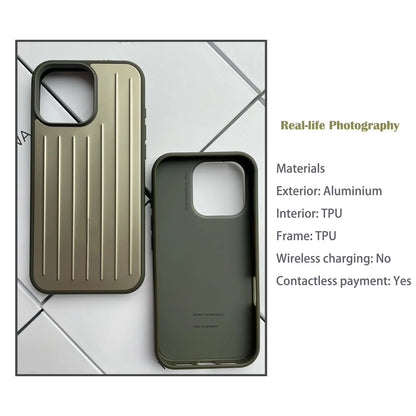 Minimalist Luxury Case for iPhone 16 Pro Max/15 ProMax/15Pro/16Pro Aluminum Shockproof Protective Case with Gift Box Packaging