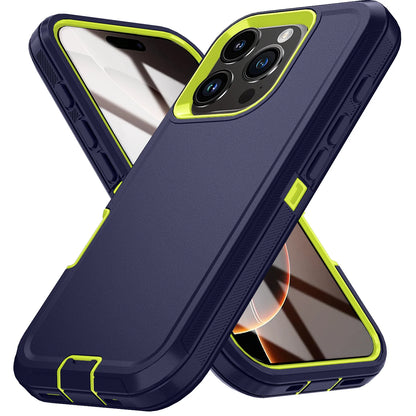 Shockproof Armor Defender Phone Case For iPhone 17 16 Pro Max 13 12 Mini 15 14 Plus 16E 17 Air Hard PC+TPU Stand Protector Cover