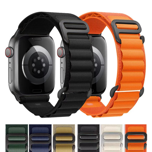 for Apple watch Straps 45mm 46mm 49mm 42mm iwatch Band 44mm 41mm 40mm Nylon Alpine bracelet correa Series 10 9 8 7 6 SE Ultra 2