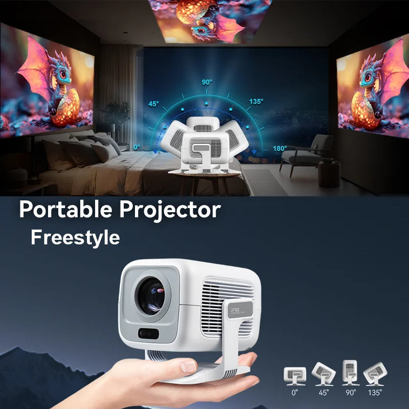 Huaweishi 4K Projector Android Native Portable 1080P 600ANSI Auto FocusVideo home Cinema Outdoor hd led Projetor