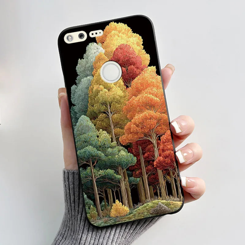 Case For Google Pixel 1 Soft Silicone Black Case For Google Pixel 1XL Elegant Style New Design Pattern Koi Dragon King Casing