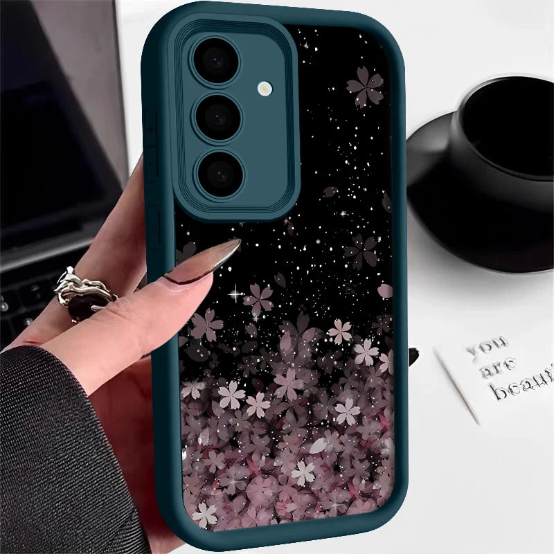 Cherry Blossom Silicone Case For Samsung Galaxy S25 Edge S24 S23 Ultra S24 FE A55 A15 A16 A35 A25 A53 A54 A56 5G TPU Phone Cover
