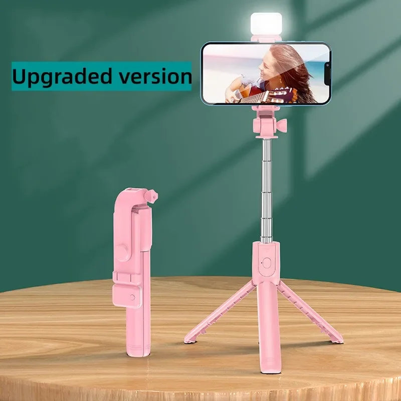 F2 10 Mobile Phone Live Holder Smartphone Retractable Wireless Live Broadcast Stand Dimmable Selfie Stick LED Fill Light Video