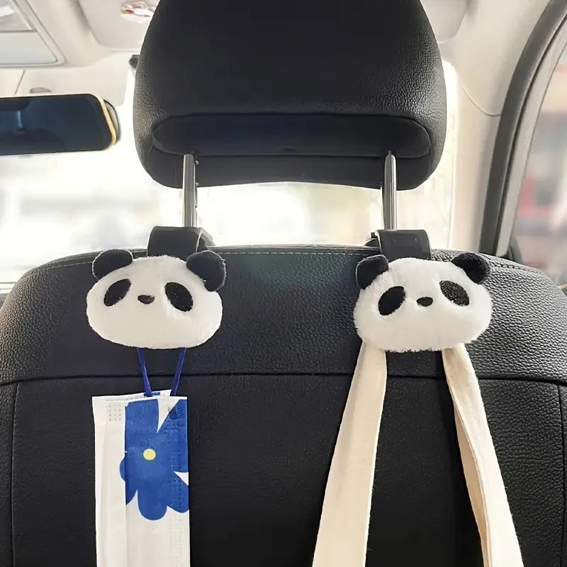 2 Car Hooks, Car Interior Seats, Rear Multifunctional Cute Cartoon Panda Storage Hooks