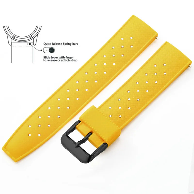 Tropical Silicone Watch Band Quick Release Watch Band 18mm 20mm 22mm Rubber Tropic Smart Watch Strap for Oris Seiko Citizen