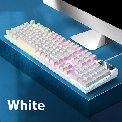 K500 Keyboard Mixed Color White Pink Keycaps 104 Keys Wired Gaming Keyboard for Laptop PC