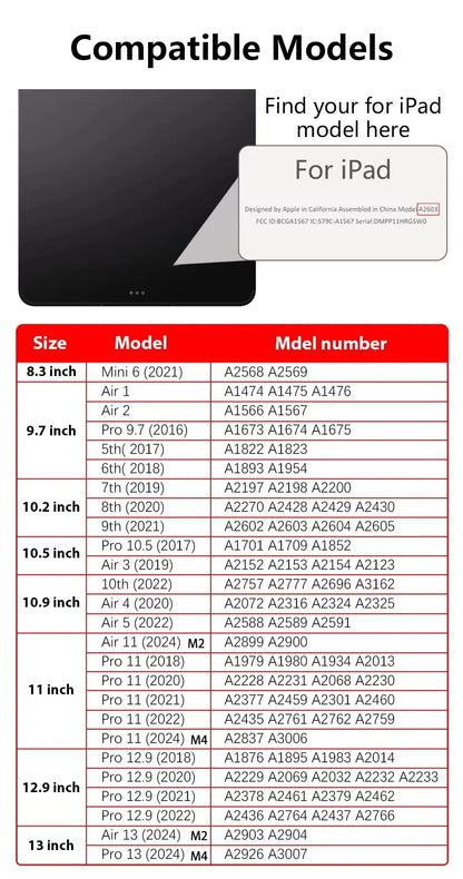 For 2025 iPad A16 Case iPad 11th Generation 11th Air7 6 9th Cover Gen iPad Pro11 4 5 10.9in 12.9 Mini6 7 10.2 Pencil Holder Case