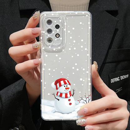 Merry Christmas Phone Case For Samsung A55 5G S24 Ultra A54 A53 A35 A15 A16 S23 FE S22 S21 S20 FE Soft TPU Carcasa Funda Cover