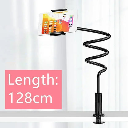 128cm Phone Holder Stand Lazy Bracket Headrest Bed 360 Flexible Long Arms Clamp Mount for IPhone Samsung and 3.5~6.7" Device