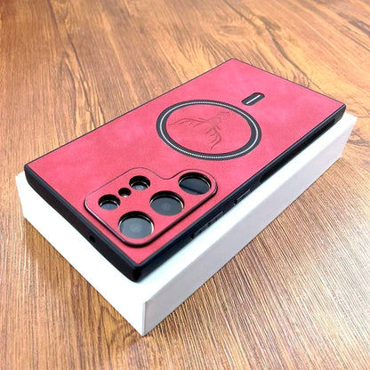 Vintage Leather Case For Magsafe Wireless Charging For Samsung Galaxy S24 S23 S22 S21 Ultra Plus FE Note 20 S 23 S23Ultra Covers - covers4phones