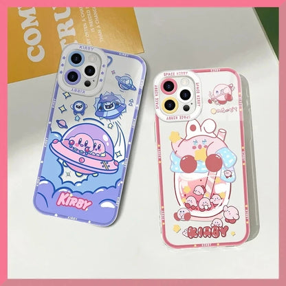 Stars K-Kirby Clear Phone Case For Samsung Galaxy S24 S23 S22 Ultra S21 S20 FE Note 20 10 Plus A15 A25 A35 A55 Silicone Cover
