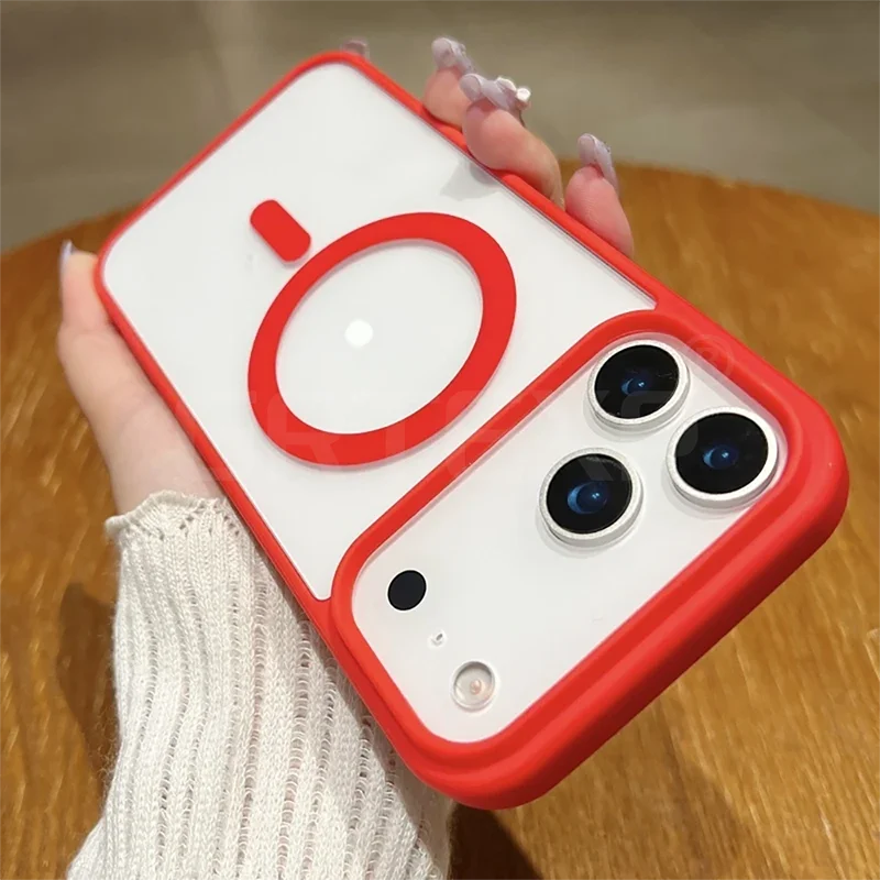 Luxury Magnetic Magsafe Case For iPhone 17 Air 17 Pro 17 Pro Max Candy Color Matte Clear Hard Cover Soft Shell Ultra Thin ﻿