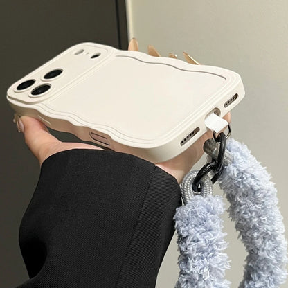 Liquid Silicone Plush Wrist Strap Case For iPhone 17 16E 15 14 13 12 11 Pro Max Plus 6 7 X XR XSMAX Anti-Slip Soft Bumper Cover