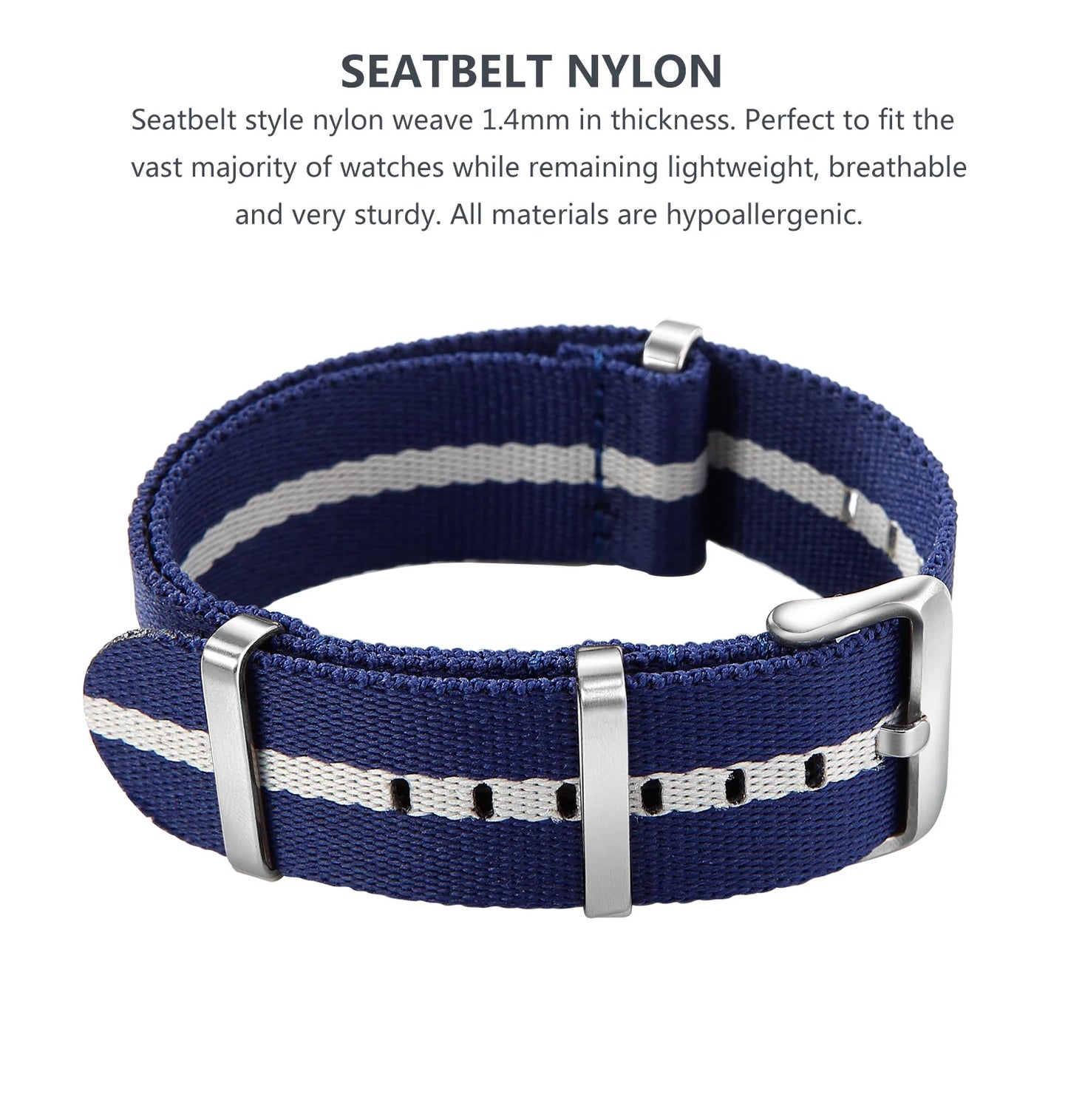 Nylon Watch Band 20mm 22mm Comfortable Watch Straps Loop Military Washable Blet for Men Watchbands