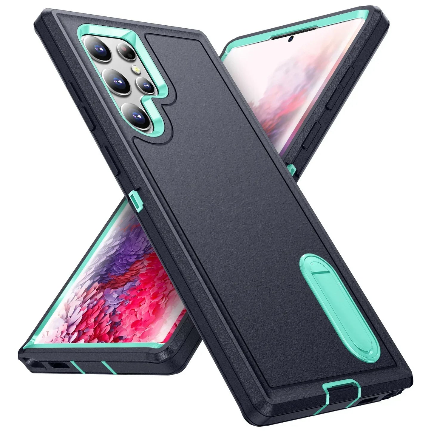 Case For Samsung Galaxy S25 Ultra S25 Edge S24 S23 A16 A56 Body 3 in 1 Shockproof Heavy Duty Anti-Scratch Rugged Kickstand Cover