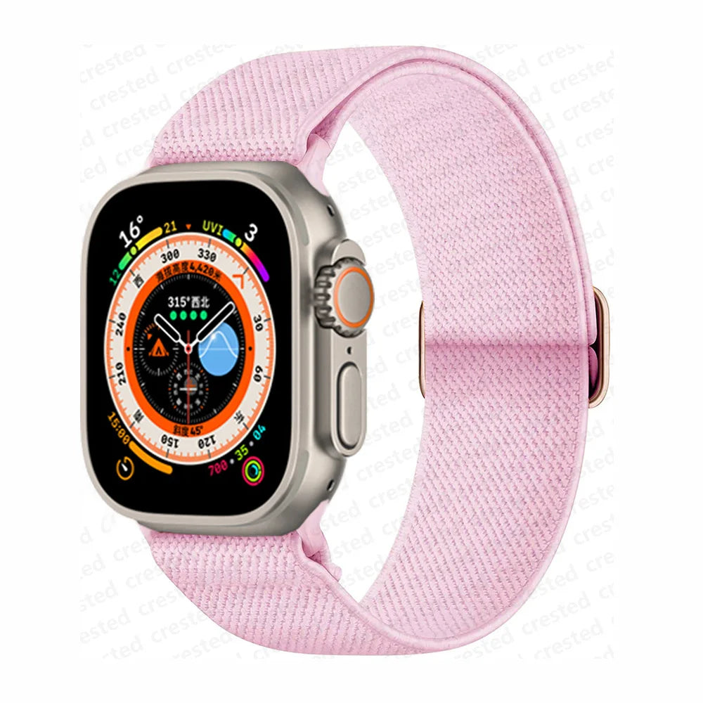 Scrunchie Strap for Apple watch band 45mm 44mm 40mm 41mm 42mm 46mm 49mm Elastic Nylon bracelet iWatch 11 10 9 8 7 6 se Ultra 3/2