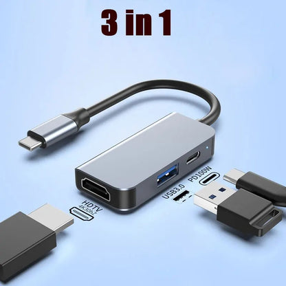 6/5/4/3 Ports USB C Hub to 4K HDMI-Compatible PD fast charge USB 3.0 2.0 HUB 4K 30Hz Charging Docking for MacBook iPad Samsung