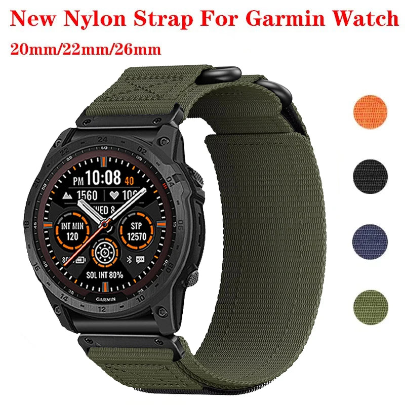 Quickfit 20 22 26 mm Nylon Strap For Garmin Watch Fenix 6 6S 7 Pro 7S 7X 8 AMOLED 43 47 51 instinct 3 2X 2 2S Epix Pro Gen2 Band