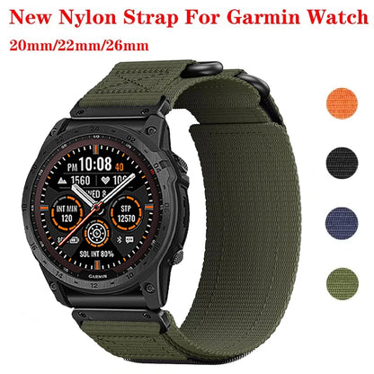 Quickfit 20 22 26 mm Nylon Strap For Garmin Watch Fenix 6 6S 7 Pro 7S 7X 8 AMOLED 43 47 51 instinct 3 2X 2 2S Epix Pro Gen2 Band
