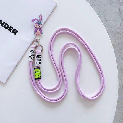 New colorful woven cartoon lanyard mobile phone lanyard wrist strap Crossbody rope anti-loss rope key bag multi-purpose lanyard