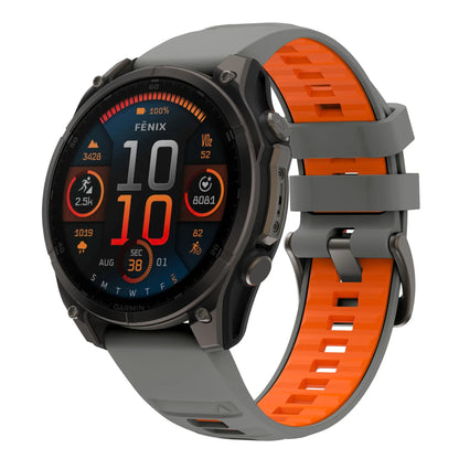 QuickFit 26mm 22mm 20mm Two Tone Silicone Strap for Garmin Fenix 7X 7 Pro 6X 6Pro 5X 5 Plus Bracelet for Fenix 8 51 47 43mm Band