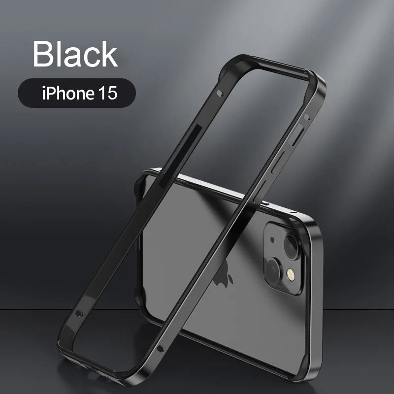Hybrid Silicone Frame Aluminum Metal Phone Case For iPhone 17 16 15 14 13 12 Pro Max Better Heat Bumper