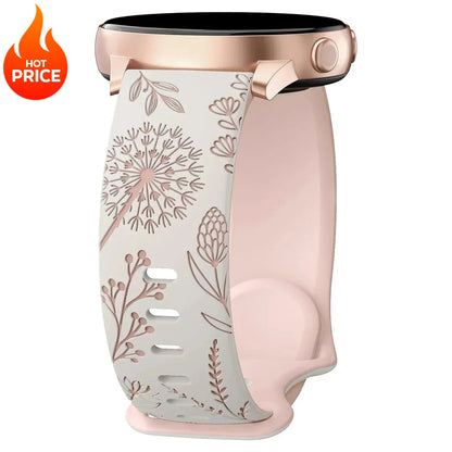 New Silicone Strap For Samsung Galaxy Watch 4/5/6/7 40mm 44mm 5 Pro 45mm Two-Tone Dandelion Band for Galaxy Watch 6/4 classic