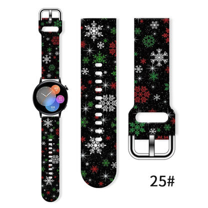 20mm Christmas Series 5 Strap for Samsung Galaxy Watch 7/6/5 40mm 44mm Band Replaceable Bracelet for Xiaomi Huawei Amazfit Watch
