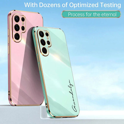 Case For Samsung Galaxy S24 Ultra Personalized Customized Name Case Luxury 6D Plating Soft Cover S23 S22 S21 S20 FE Ultra Plus - covers4phones