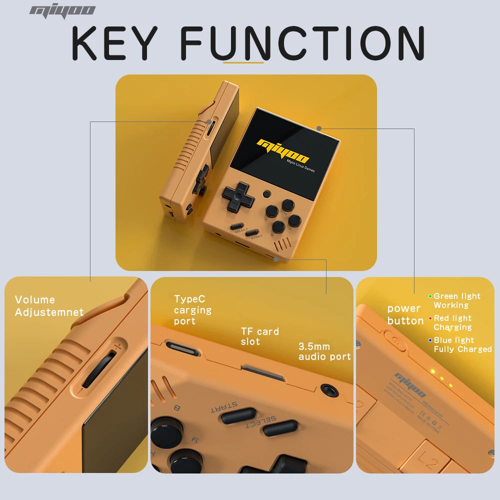 MIYOO MINI V4 Portable Retro Handheld Game Console 2.8''Inch IPS Screen Video Game Consoles Linux System Classic Gaming Emulator